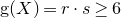 normal g left parenthesis upper X right parenthesis equals r dot s greater than or equals 6