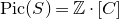 normal upper P normal i normal c left parenthesis upper S right parenthesis equals double struck upper Z dot left bracket upper C right bracket