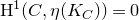 normal upper H Superscript 1 Baseline left parenthesis upper C comma eta left parenthesis upper K Subscript upper C Baseline right parenthesis right parenthesis equals 0