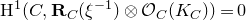 normal upper H Superscript 1 Baseline left parenthesis upper C comma bold upper R Subscript upper C Baseline left parenthesis xi Superscript negative 1 Baseline right parenthesis circled times script upper O Subscript upper C Baseline left parenthesis upper K Subscript upper C Baseline right parenthesis right parenthesis equals 0