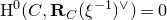 normal upper H Superscript 0 Baseline left parenthesis upper C comma bold upper R Subscript upper C Baseline left parenthesis xi Superscript negative 1 Baseline right parenthesis Superscript or Baseline right parenthesis equals 0