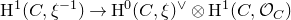 normal upper H Superscript 1 Baseline left parenthesis upper C comma xi Superscript negative 1 Baseline right parenthesis right arrow normal upper H Superscript 0 Baseline left parenthesis upper C comma xi right parenthesis Superscript or Baseline circled times normal upper H Superscript 1 Baseline left parenthesis upper C comma script upper O Subscript upper C Baseline right parenthesis