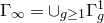 normal upper Gamma Subscript normal infinity Baseline equals union Subscript g greater than or equals 1 Baseline normal upper Gamma Subscript g Superscript 1