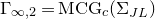 normal upper Gamma Subscript normal infinity comma 2 Baseline equals MCG Subscript c Baseline left parenthesis normal upper Sigma Subscript upper J upper L Baseline right parenthesis