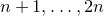 n plus 1 comma ellipsis comma 2 n