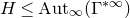 upper H less than or equals Aut Subscript normal infinity Baseline left parenthesis normal upper Gamma Superscript asterisk normal infinity Baseline right parenthesis