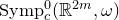 Symp Subscript c Superscript 0 Baseline left parenthesis double struck upper R Superscript 2 m Baseline comma omega right parenthesis