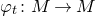 phi Subscript t Baseline colon upper M right arrow upper M