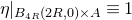 eta vertical bar Subscript upper B Sub Subscript 4 upper R Subscript left parenthesis 2 upper R comma 0 right parenthesis times upper A Baseline identical to 1