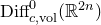 Diff Subscript c comma vol Superscript 0 Baseline left parenthesis double struck upper R Superscript 2 n Baseline right parenthesis