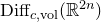 Diff Subscript c comma vol Baseline left parenthesis double struck upper R Superscript 2 n Baseline right parenthesis