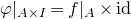 phi vertical bar Subscript upper A times upper I Baseline equals f vertical bar Subscript upper A Baseline times id