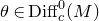 theta element of Diff Subscript c Superscript 0 Baseline left parenthesis upper M right parenthesis