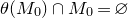 theta left parenthesis upper M 0 right parenthesis intersection upper M 0 equals empty set