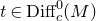 t element of Diff Subscript c Superscript 0 Baseline left parenthesis upper M right parenthesis