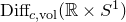 Diff Subscript c comma vol Baseline left parenthesis double struck upper R times upper S Superscript 1 Baseline right parenthesis