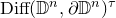 Diff left parenthesis double struck upper D Superscript n Baseline comma partial differential double struck upper D Superscript n Baseline right parenthesis Superscript tau