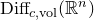 Diff Subscript c comma vol Baseline left parenthesis double struck upper R Superscript n Baseline right parenthesis