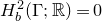 upper H Subscript b Superscript 2 Baseline left parenthesis normal upper Gamma semicolon double struck upper R right parenthesis equals 0