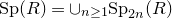 Sp left parenthesis upper R right parenthesis equals union Subscript n greater than or equals 1 Baseline Sp Subscript 2 n Baseline left parenthesis upper R right parenthesis