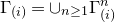 normal upper Gamma Subscript left parenthesis i right parenthesis Baseline equals union Subscript n greater than or equals 1 Baseline normal upper Gamma Subscript left parenthesis i right parenthesis Superscript n