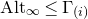 normal upper A normal l normal t Subscript normal infinity Baseline less than or equals normal upper Gamma Subscript left parenthesis i right parenthesis