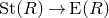 St left parenthesis upper R right parenthesis right arrow upper E left parenthesis upper R right parenthesis