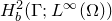 upper H Subscript b Superscript 2 Baseline left parenthesis normal upper Gamma semicolon upper L Superscript normal infinity Baseline left parenthesis normal upper Omega right parenthesis right parenthesis