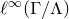 script l Superscript normal infinity Baseline left parenthesis normal upper Gamma divided by normal upper Lamda right parenthesis