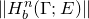 StartMetric upper H Subscript b Superscript n Baseline left parenthesis normal upper Gamma semicolon upper E right parenthesis EndMetric