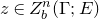 z element of upper Z Subscript b Superscript n Baseline left parenthesis normal upper Gamma semicolon upper E right parenthesis