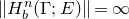 StartMetric upper H Subscript b Superscript n Baseline left parenthesis normal upper Gamma semicolon upper E right parenthesis EndMetric equals normal infinity