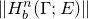 StartMetric upper H Subscript b Superscript n Baseline left parenthesis normal upper Gamma semicolon upper E right parenthesis EndMetric