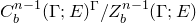 upper C Subscript b Superscript n minus 1 Baseline left parenthesis normal upper Gamma semicolon upper E right parenthesis Superscript normal upper Gamma divided by upper Z Subscript b Superscript n minus 1 Baseline left parenthesis normal upper Gamma semicolon upper E right parenthesis