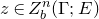 z element of upper Z Subscript b Superscript n Baseline left parenthesis normal upper Gamma semicolon upper E right parenthesis