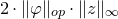 2 dot StartMetric phi EndMetric Subscript o p Baseline dot StartMetric z EndMetric Subscript normal infinity