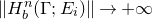 StartMetric upper H Subscript b Superscript n Baseline left parenthesis normal upper Gamma semicolon upper E Subscript i Baseline right parenthesis EndMetric right arrow plus normal infinity