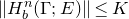 StartMetric upper H Subscript b Superscript n Baseline left parenthesis normal upper Gamma semicolon upper E right parenthesis EndMetric less than or equals upper K