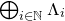 circled plus Underscript i element of double struck upper N Endscripts normal upper Lamda Subscript i