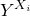 upper Y Superscript upper X Super Subscript i
