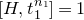 left bracket upper H comma t 1 Superscript n 1 Baseline right bracket equals 1