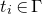 t Subscript i Baseline element of normal upper Gamma