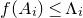 f left parenthesis upper A Subscript i Baseline right parenthesis less than or equals normal upper Lamda Subscript i