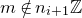 m not an element of n Subscript i plus 1 Baseline double struck upper Z