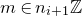 m element of n Subscript i plus 1 Baseline double struck upper Z