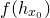 f left parenthesis h Subscript x 0 Baseline right parenthesis