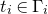 t Subscript i Baseline element of normal upper Gamma Subscript i