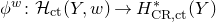 phi Superscript w Baseline colon script upper H Subscript normal c normal t Baseline left parenthesis upper Y comma w right parenthesis right arrow upper H Subscript normal upper C normal upper R comma normal c normal t Superscript asterisk Baseline left parenthesis upper Y right parenthesis