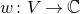w colon upper V right arrow double struck upper C
