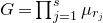 upper G equals product Underscript j equals 1 Overscript s Endscripts mu Subscript r Sub Subscript j